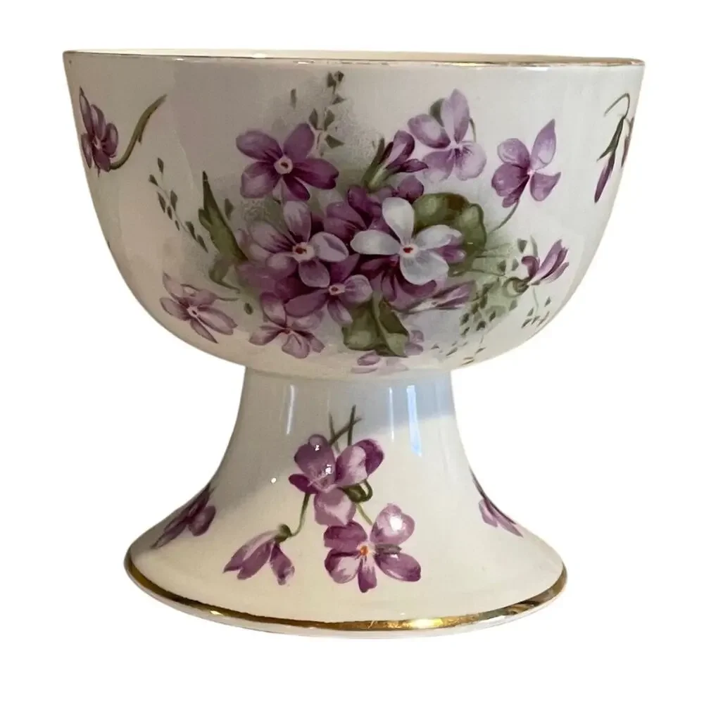 Vintage Hammersley Pedestal Bowl, Victorian Violets